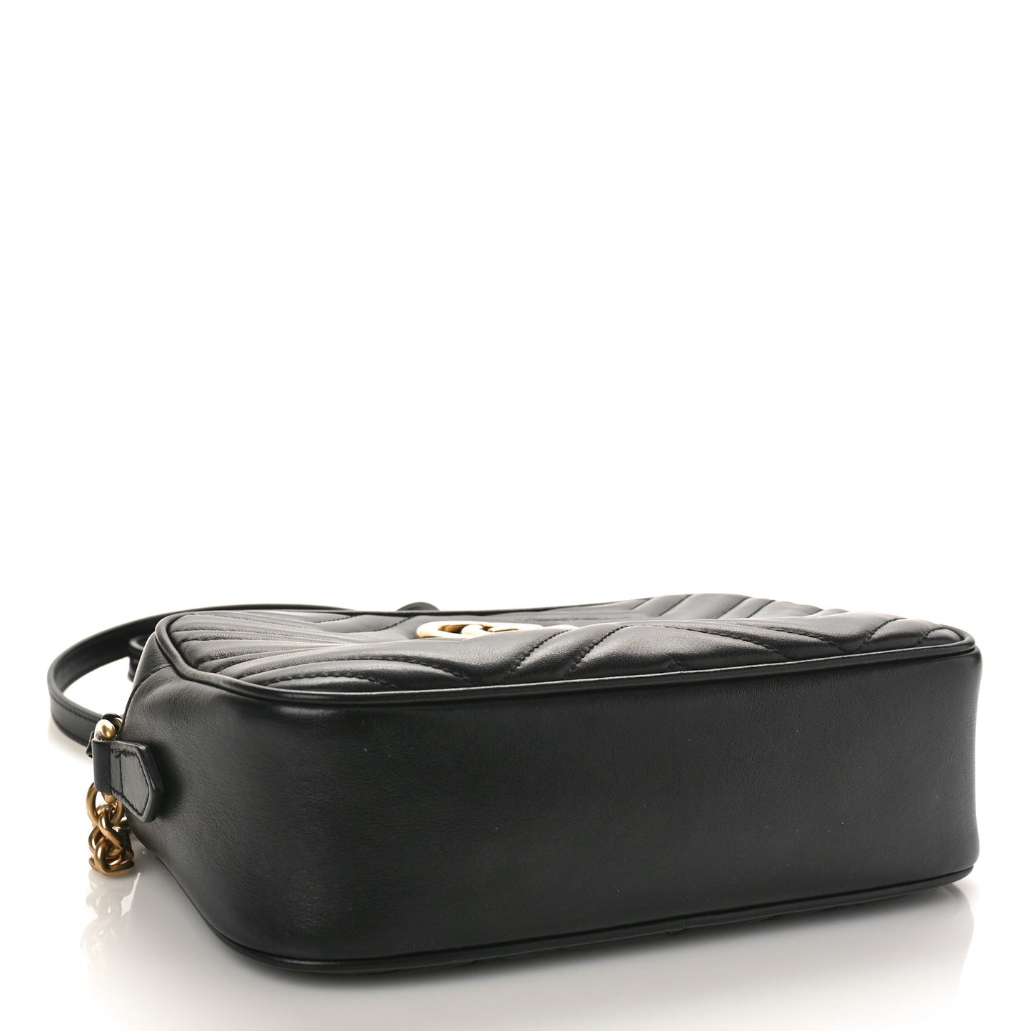Calfskin Matelasse Small GG Marmont Chain Shoulder Bag Black