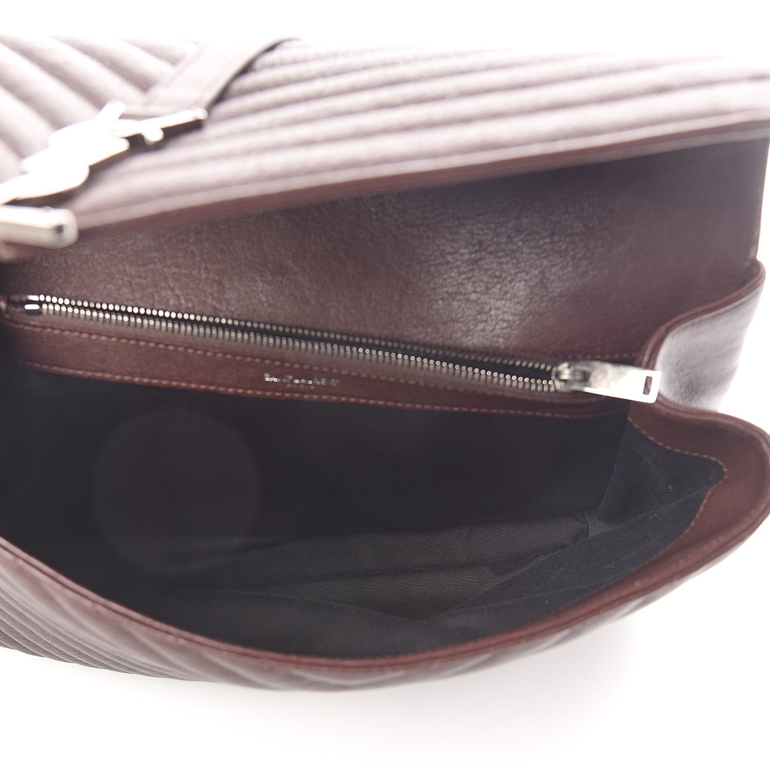 Saint Laurent Sheepskin Matelasse Chevron Monogram Large College Satchel Amaranto 5 of 9