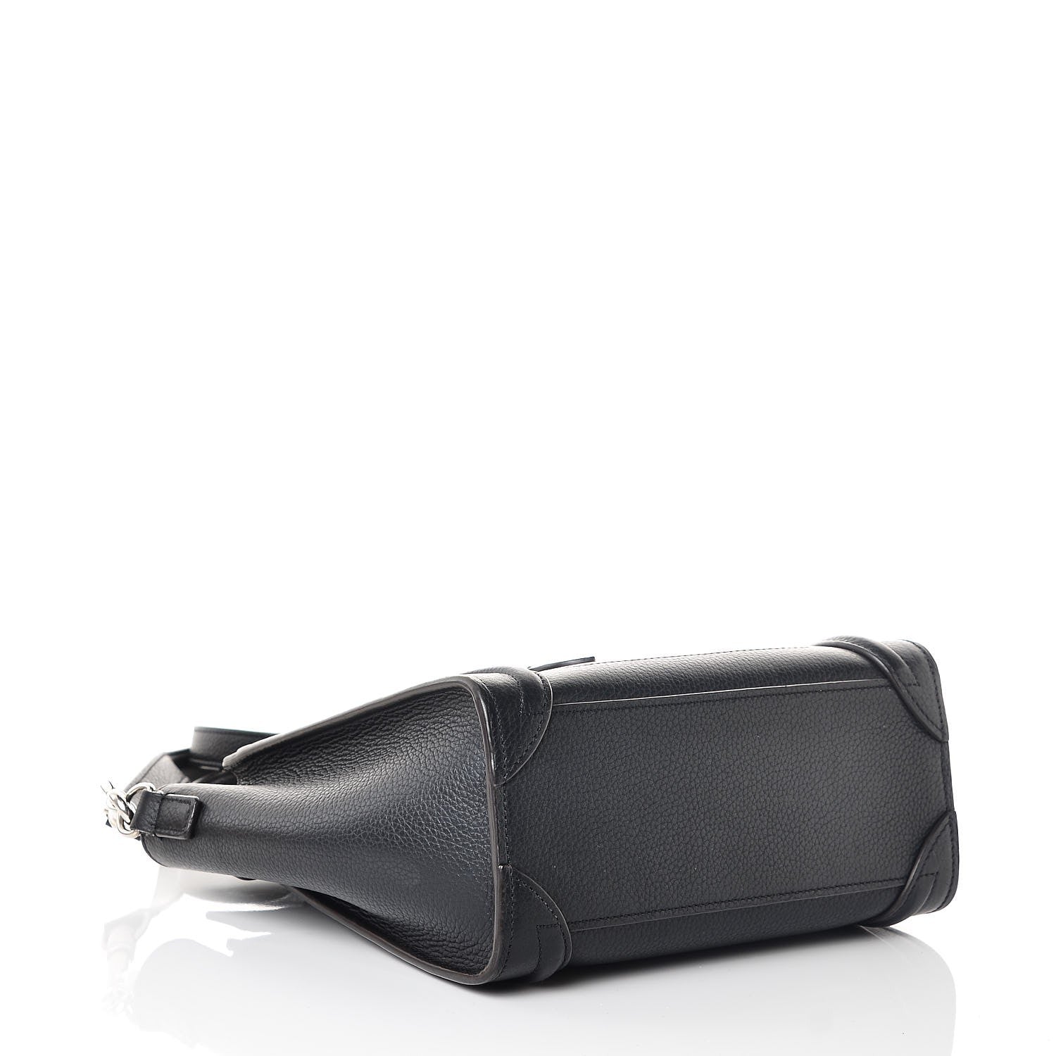 Celine Drummed Calfskin Nano Luggage Black 4 of 5