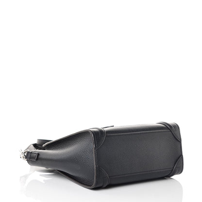 Celine Drummed Calfskin Nano Luggage Black 4 of 5