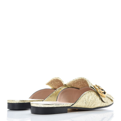 Gucci Galassia Womens GG Marmont Fringe Slippers 37 Platino 4 of 8