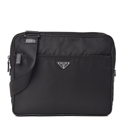 Prada Tessuto Nylon Flat Messenger Bag Black 1 of 11