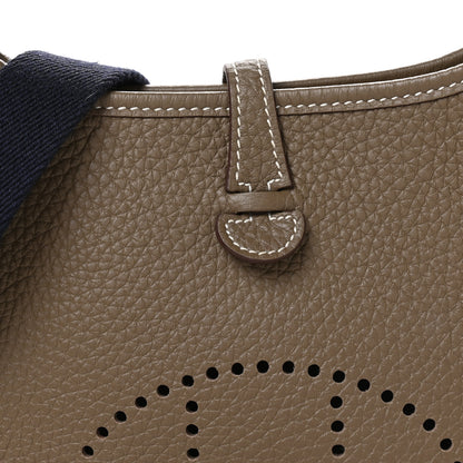 Hermes Taurillon Clemence Amazone Evelyne TPM Etoupe Bleu Indigo 8 of 11