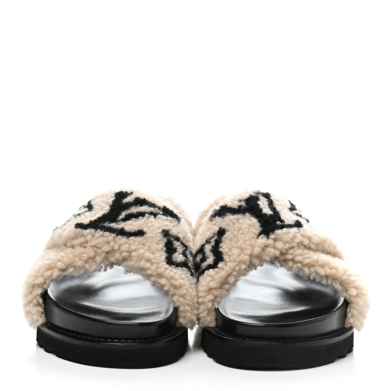 Louis Vuitton Shearling Paseo Sandals 40 Black 2 of 8