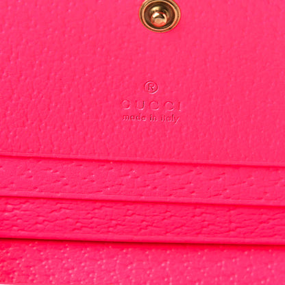 Gucci Calfskin Flora Print Zumi Card Case Fuxia Fluo 6 of 13