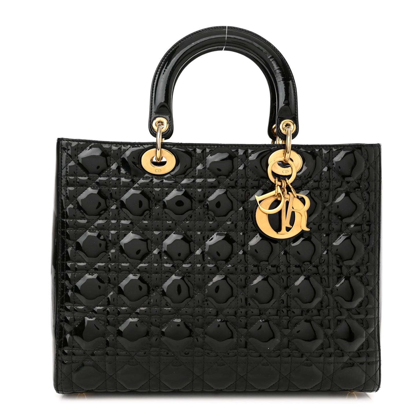 Patent Cannage Large Lady Dior Black