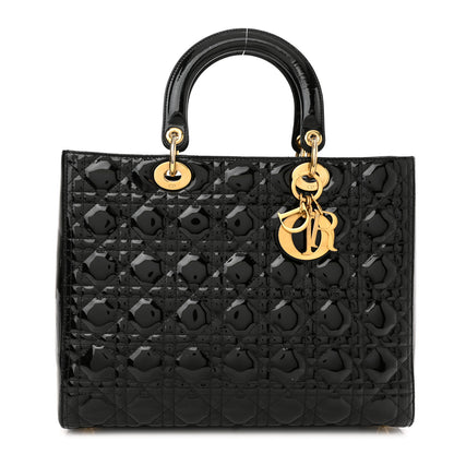 Christian Dior Patent Cannage Large Lady Dior Black 1 of 10
