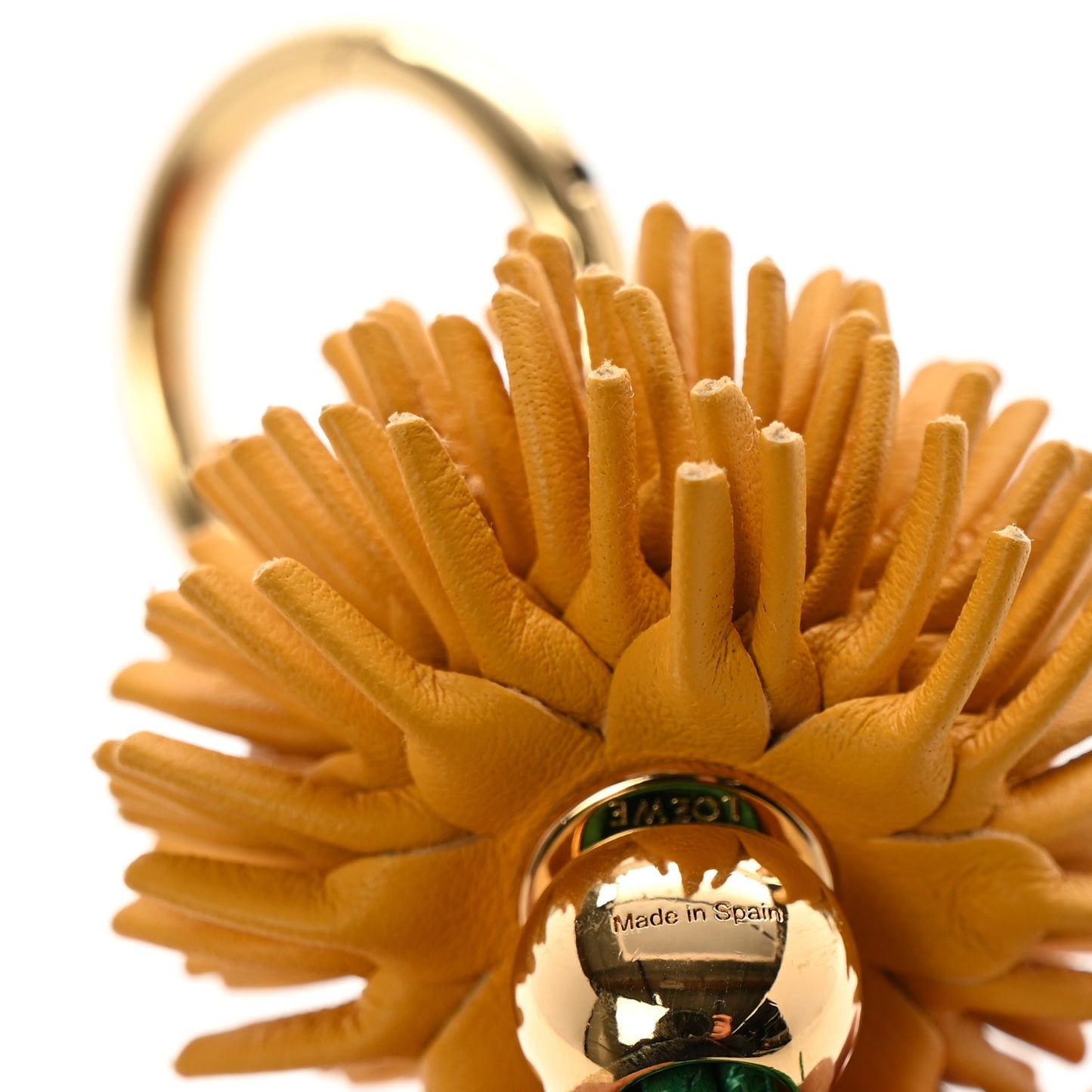 Calfskin Dandelion Rabbit Bag Charm Yellow Green