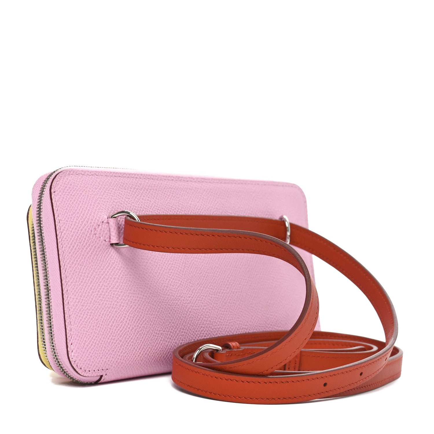 Hermes Epsom Swift Nouveau To Go Wallet Mauve Sylvestre Lime Cuivre Caban 3 of 10