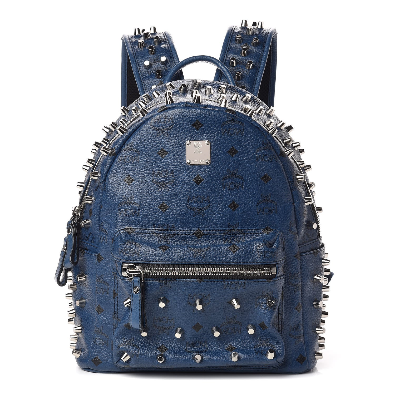 MCM Visetos Studded Small Backpack Blue 1 of 10