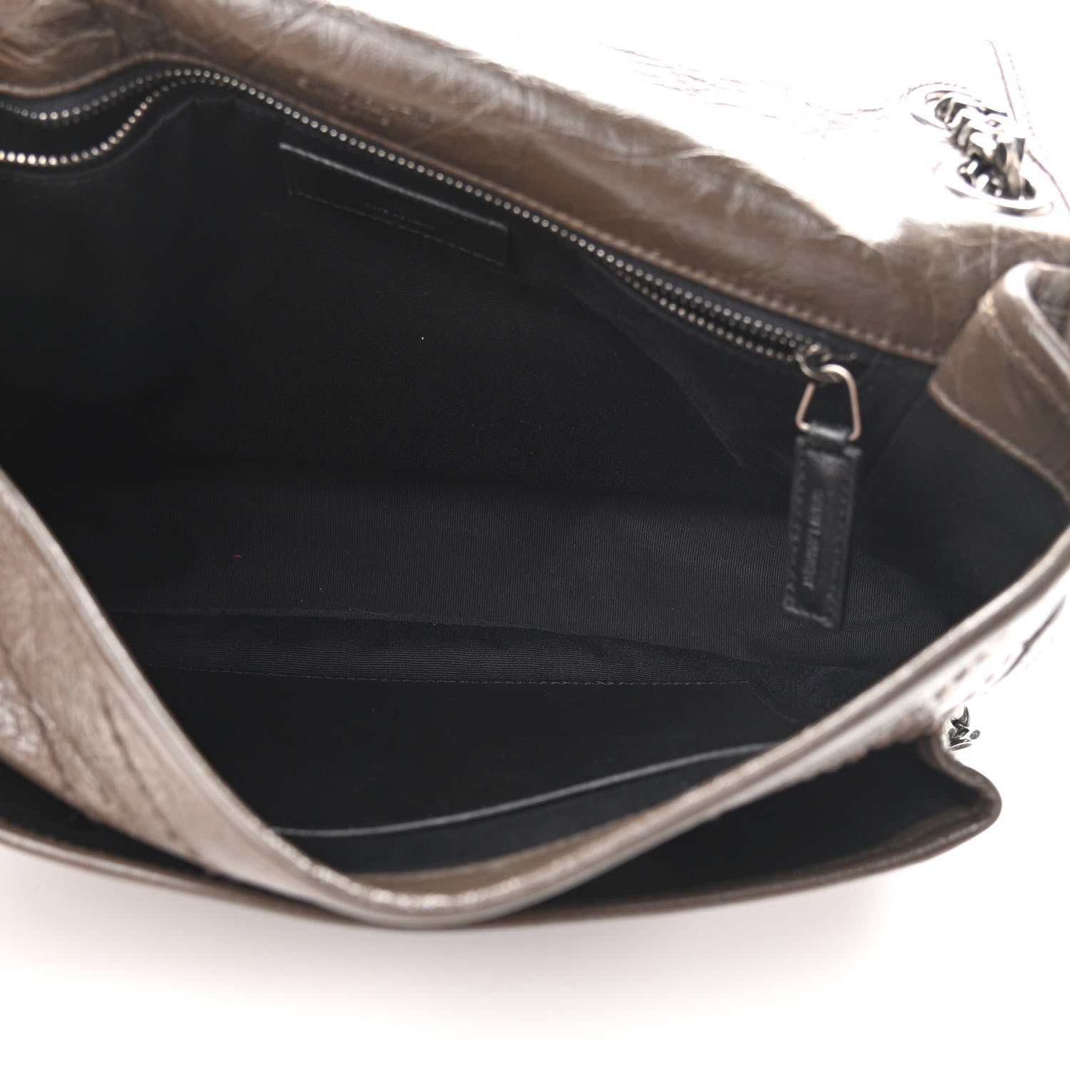 Saint Laurent Crinkled Calfskin Matelasse Monogram Medium Niki Chain Satchel Faggio 8 of 14