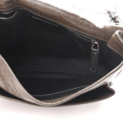 Saint Laurent Crinkled Calfskin Matelasse Monogram Medium Niki Chain Satchel Faggio 8 of 14