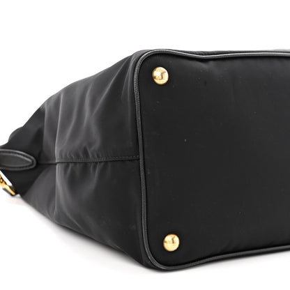 Prada Tessuto Nylon Saffiano Satchel Black 10 of 11