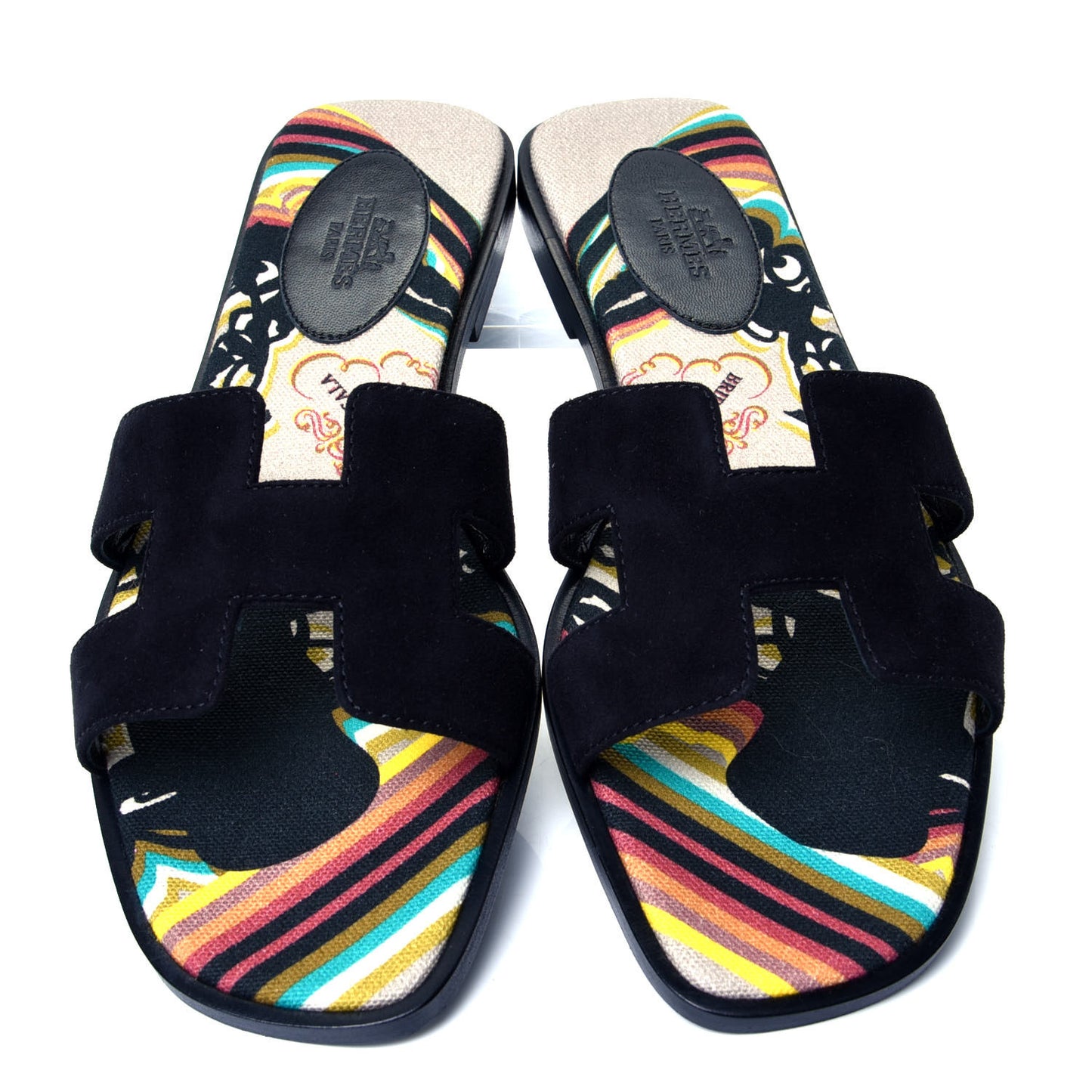 Suede Goatskin Oran Sandals 38 Black