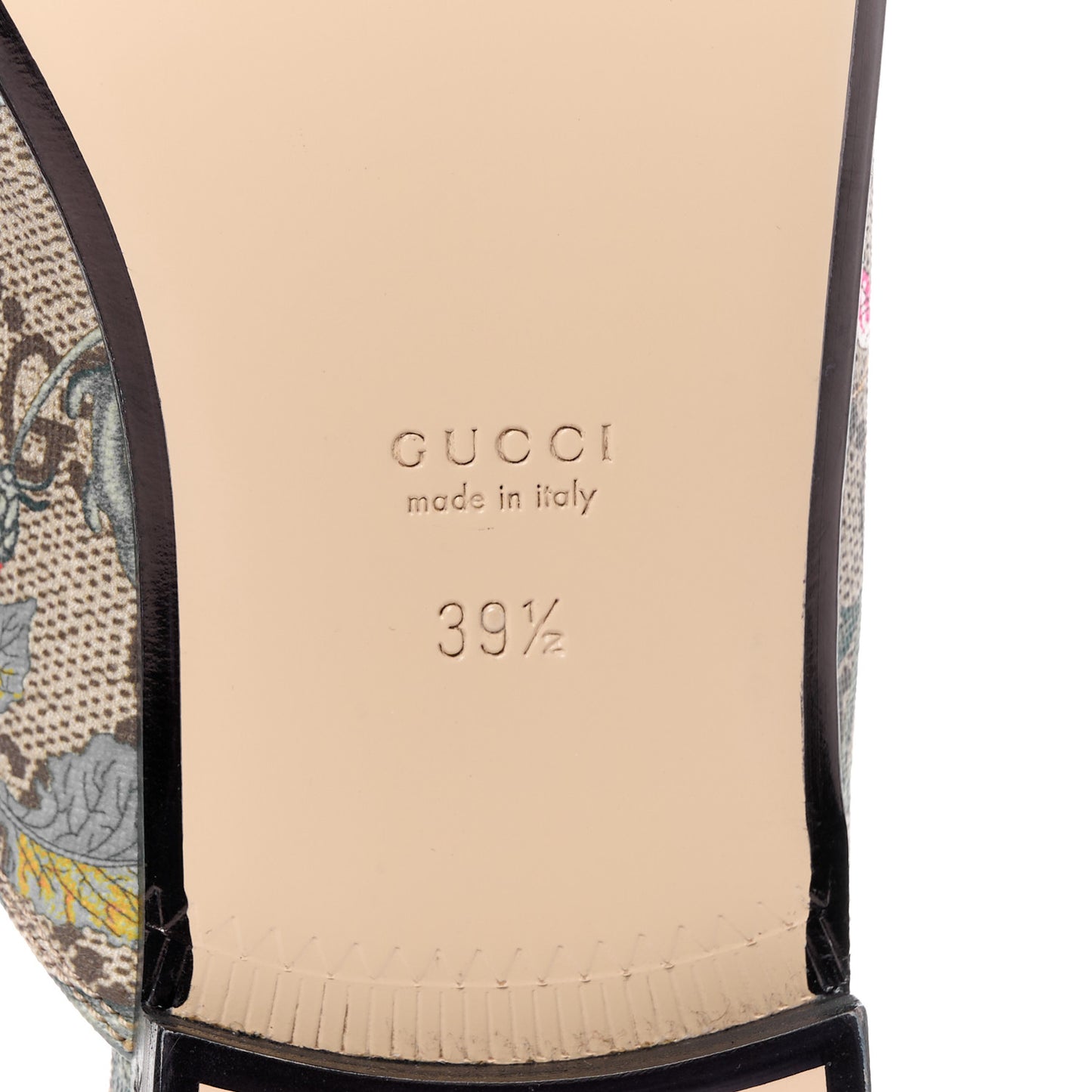 GG Supreme Monogram Flora Womens Princetown Slippers 39.5 Beige Ebony Multicolor Rosso