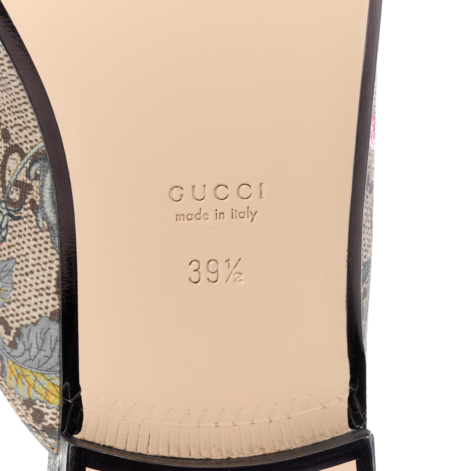 Gucci GG Supreme Monogram Flora Womens Princetown Slippers 39.5 Beige Ebony Multicolor Rosso 6 of 10
