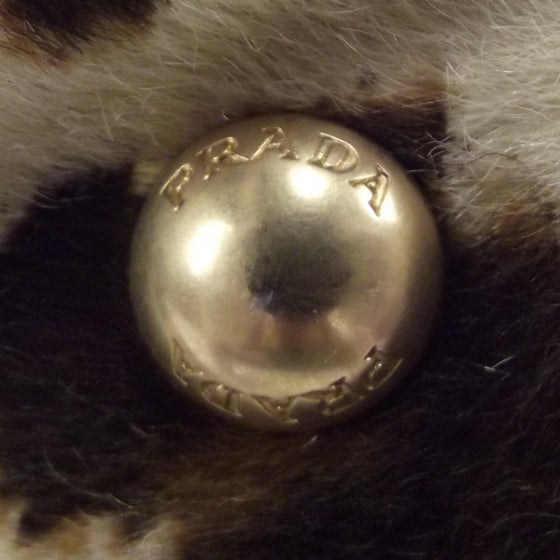 Calf Hair Leopard Print Shoulder Bag Avorio