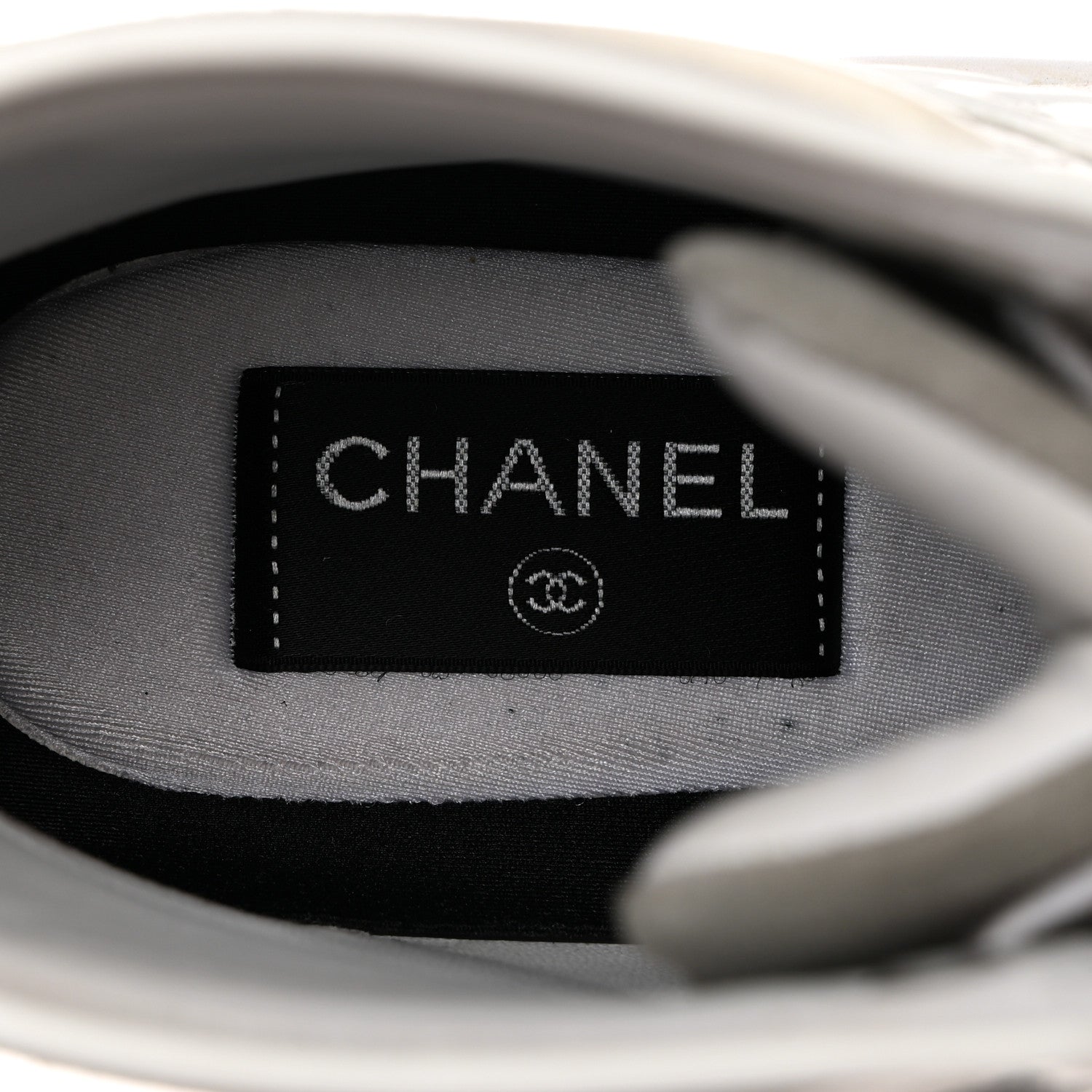 Chanel Suede Calfskin Lambskin Neoprene High Top CC Sneakers 37 White Fluo Pink Grey 6 of 8