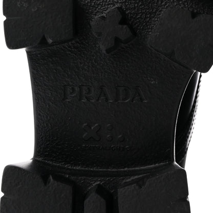 Prada Spazzolato Rois Nylon Metal Triangle Logo Monolith Pouch Pocket 55mm Boots 38 Black 9 of 10