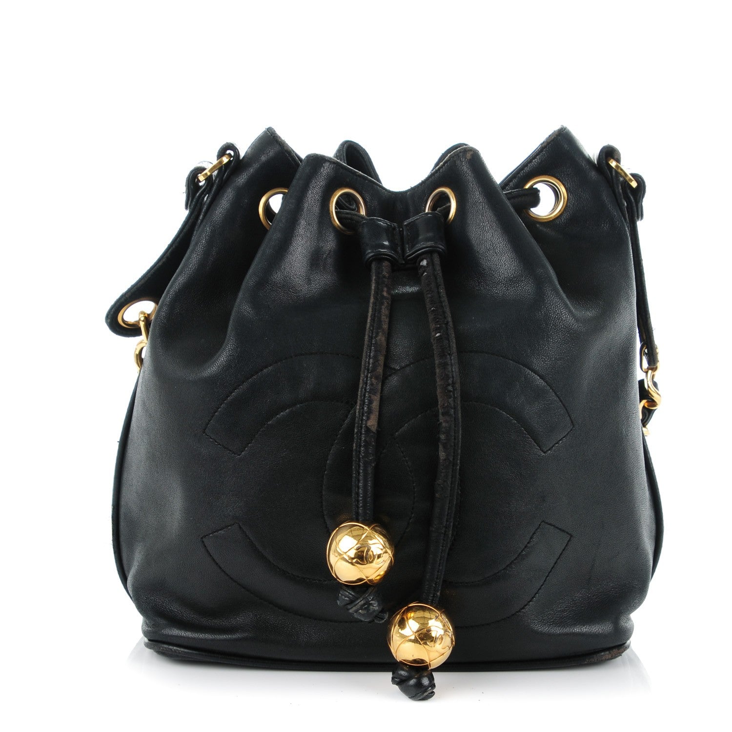 Chanel Lambskin CC Drawstring Bag Black 1 of 29