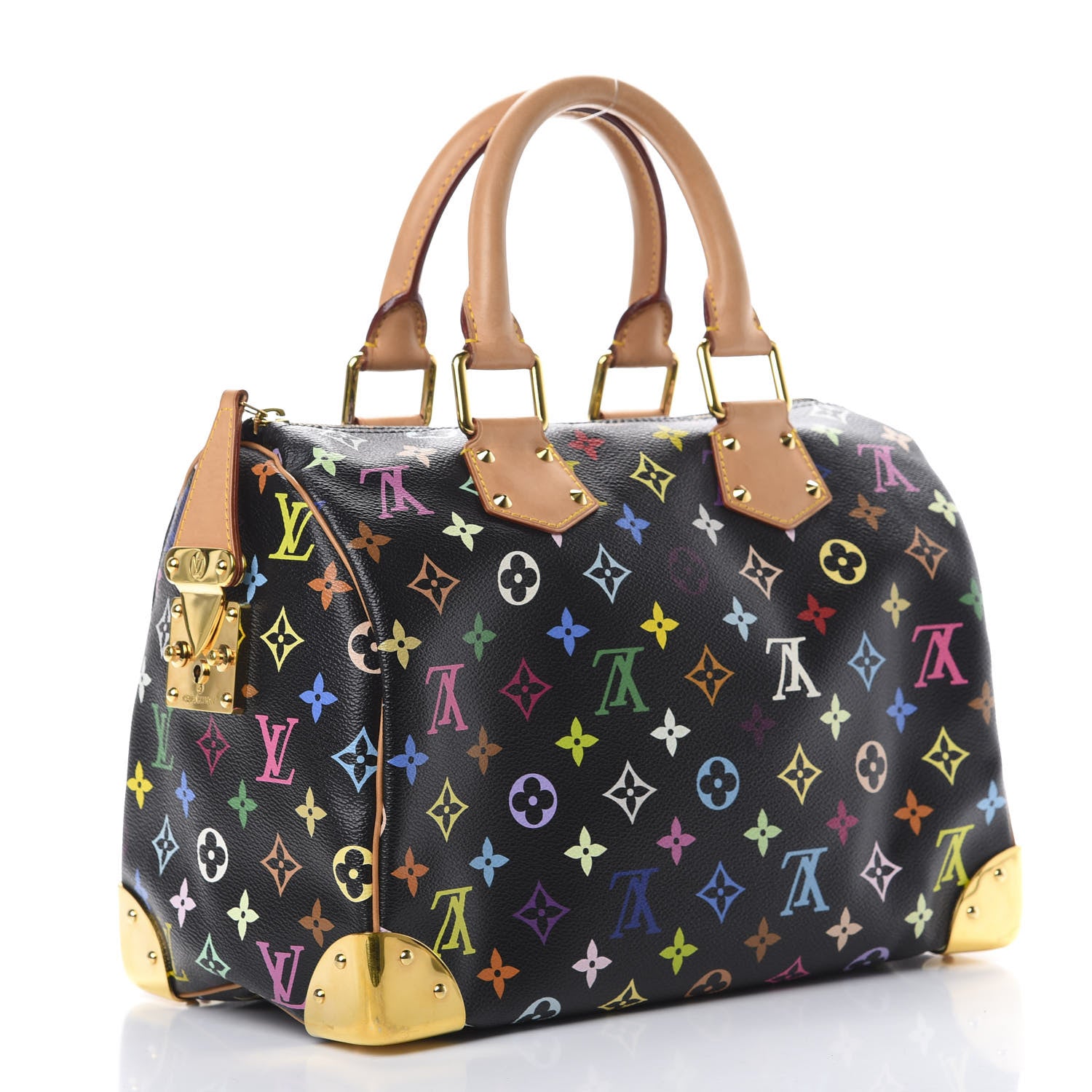 Louis Vuitton Monogram Multicolor Speedy 30 Black 2 of 15