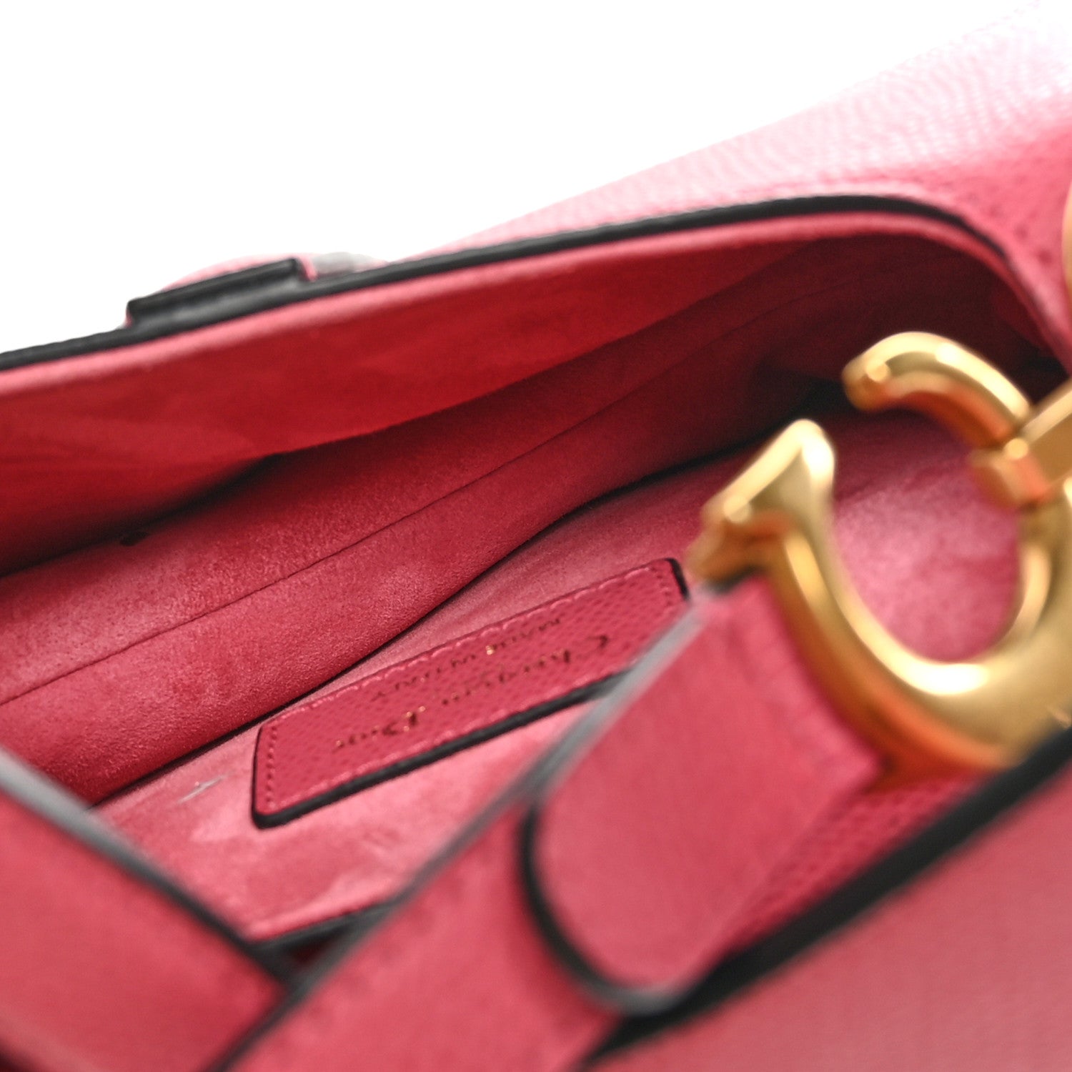 Christian Dior Grained Calfskin Mini Saddle Bag Pink 6 of 10