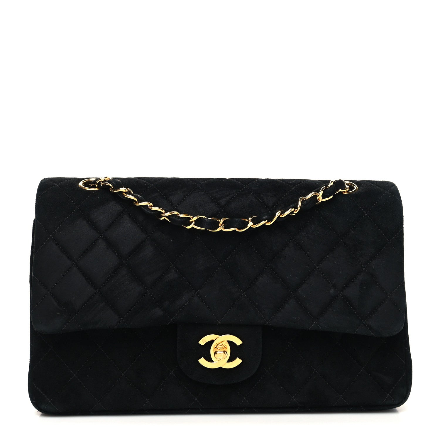 Chanel Velvet Quilted Medium Double Flap Black 1 of 13