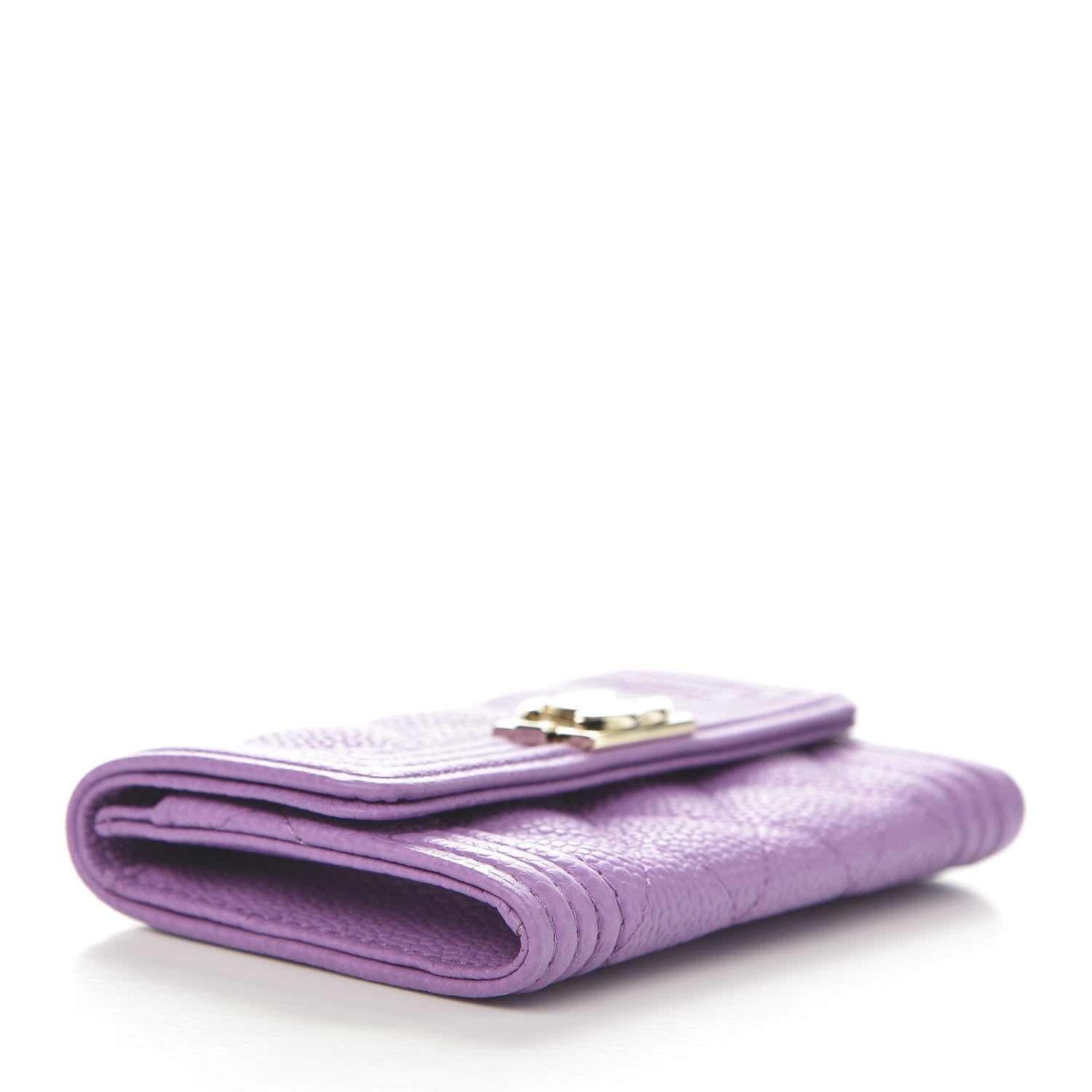 Chanel Caviar Quilted Boy Flap Card Holder Purple 4 of 8