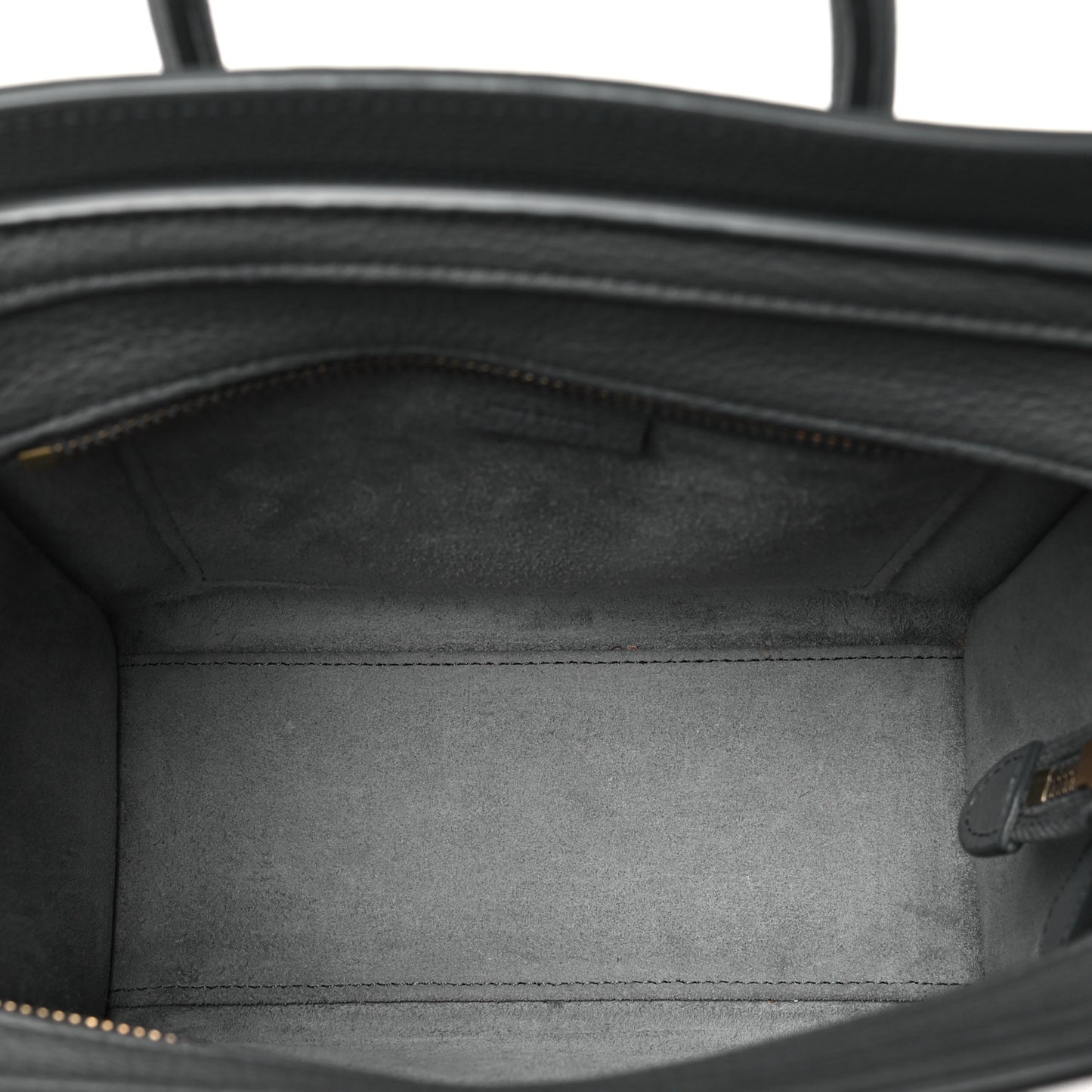 Drummed Calfskin Nano Luggage Kohl