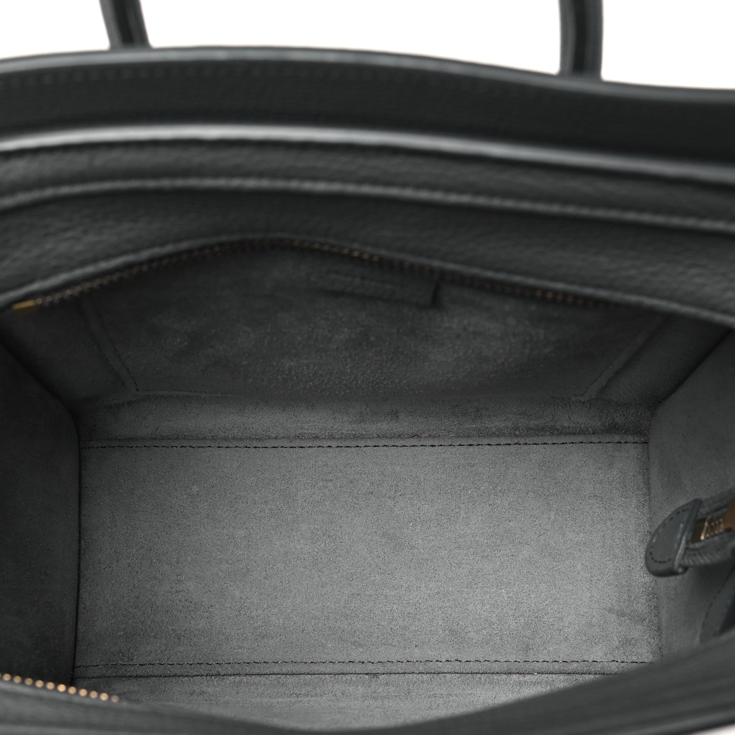 Celine Drummed Calfskin Nano Luggage Kohl 5 of 15