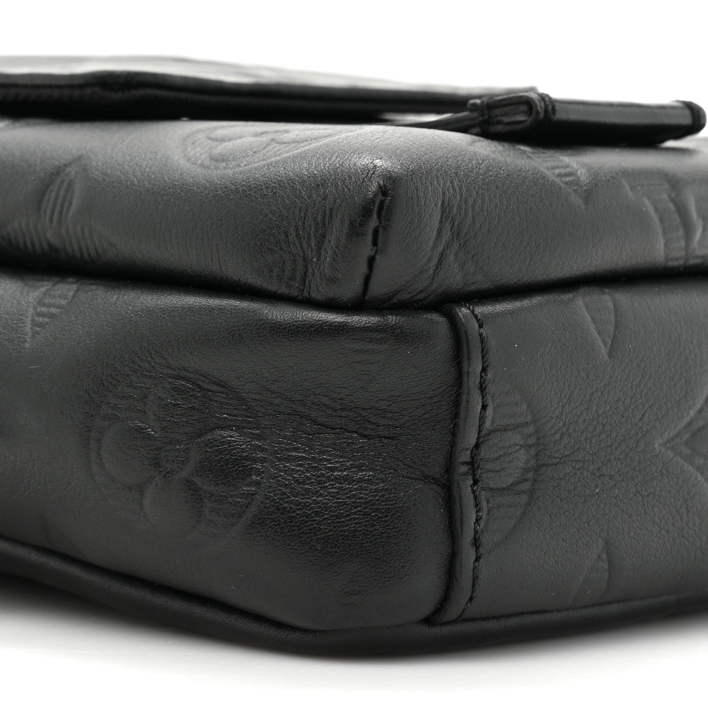 Calfskin Monogram Shadow Double Phone Pouch NM Black