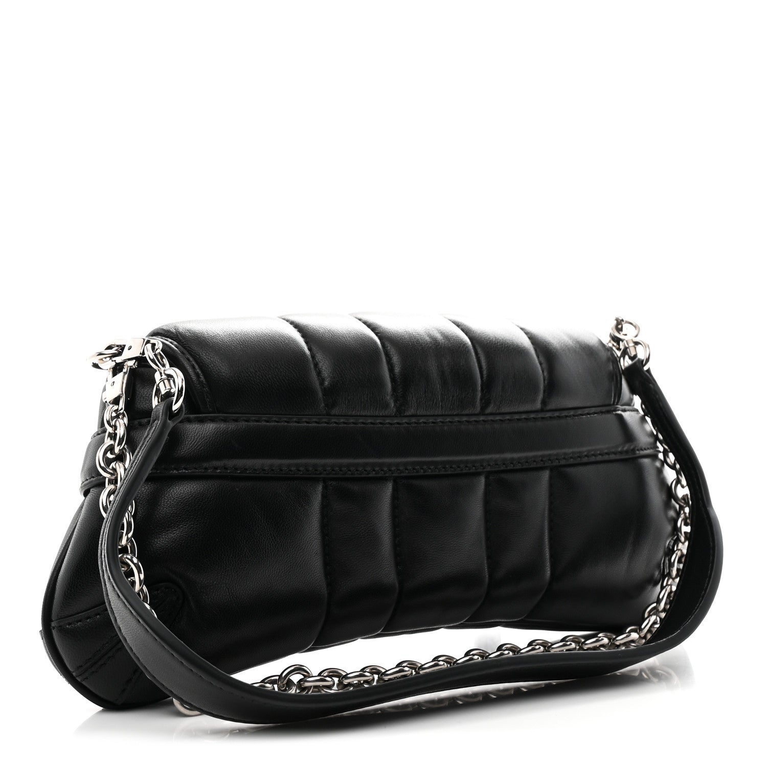 Gucci Nappa Vertical Matelasse Small Maxi Horsebit Chain Shoulder Bag Black 5 of 19
