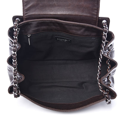 Chanel Lambskin Lax Accordion Flap Marron Fonce 4 of 14