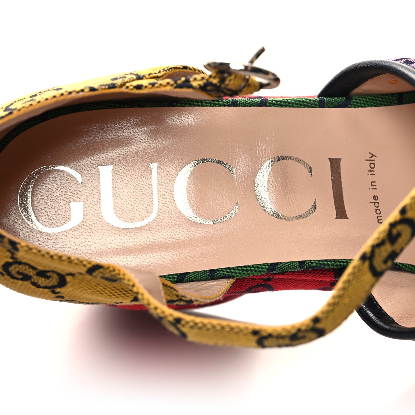 Monogram Multicolor Criss Cross Sandals 39 Light Blue Blue Pink Tabasco