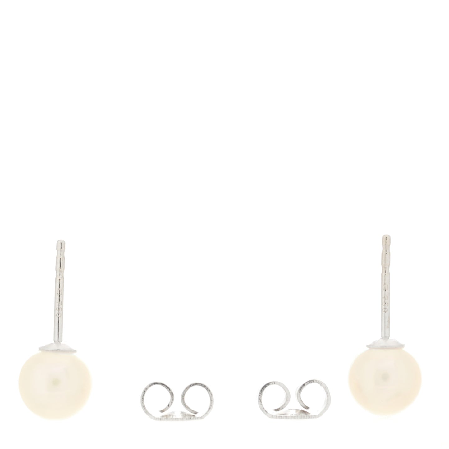 18K White Gold Akoya Pearl 6.5-7mm Stud Earrings
