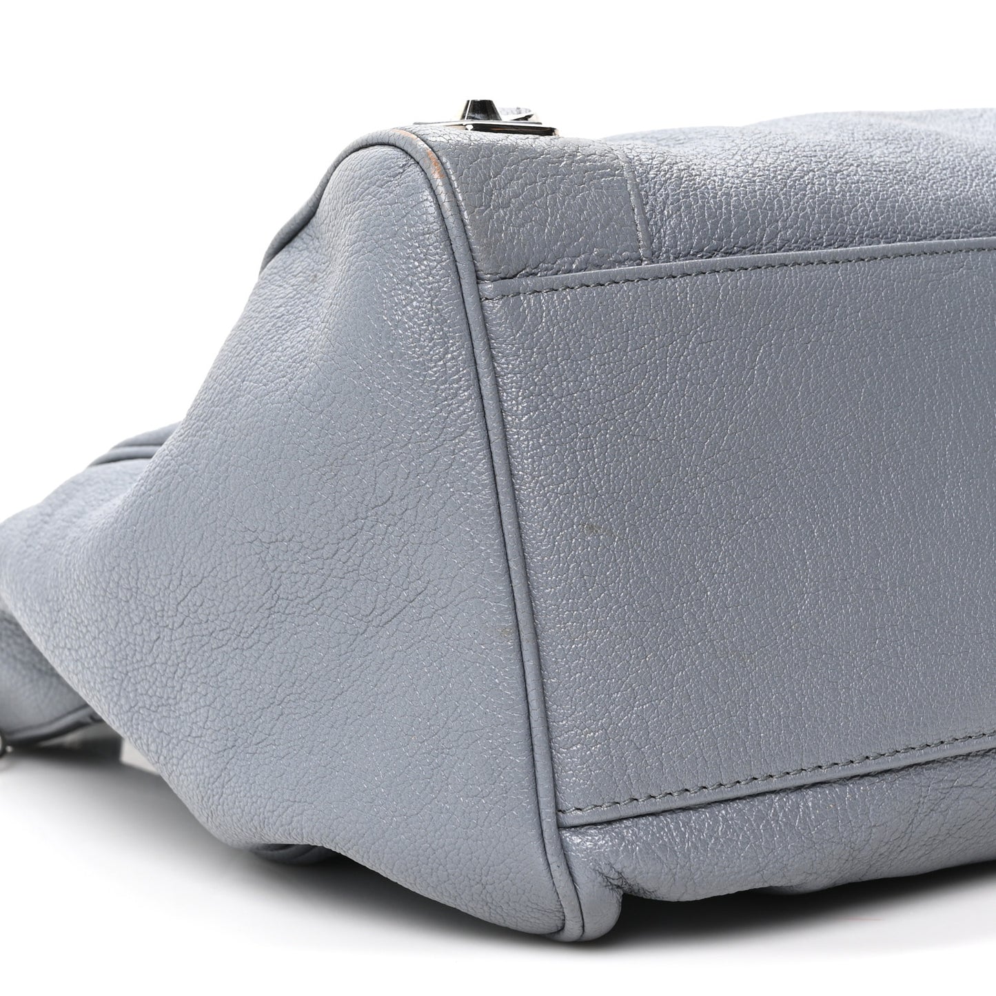 Chevre Silver Metallic Edge Hardware Velo Gris Acier