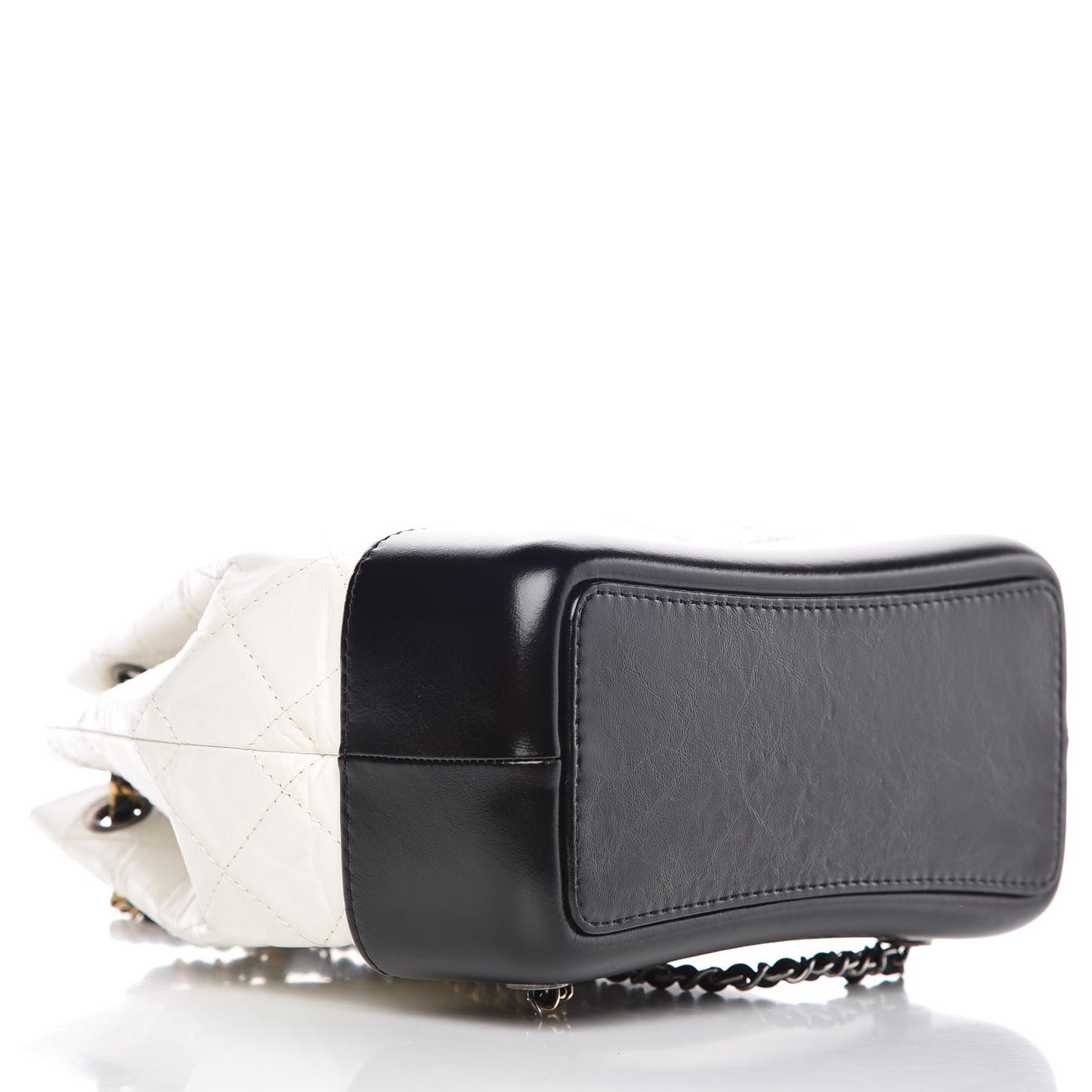Aged Calfskin Quilted Small Gabrielle Backpack Black White