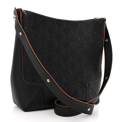 MCM Calfskin Ottomar Monogram Large Klara Hobo Black 3 of 10