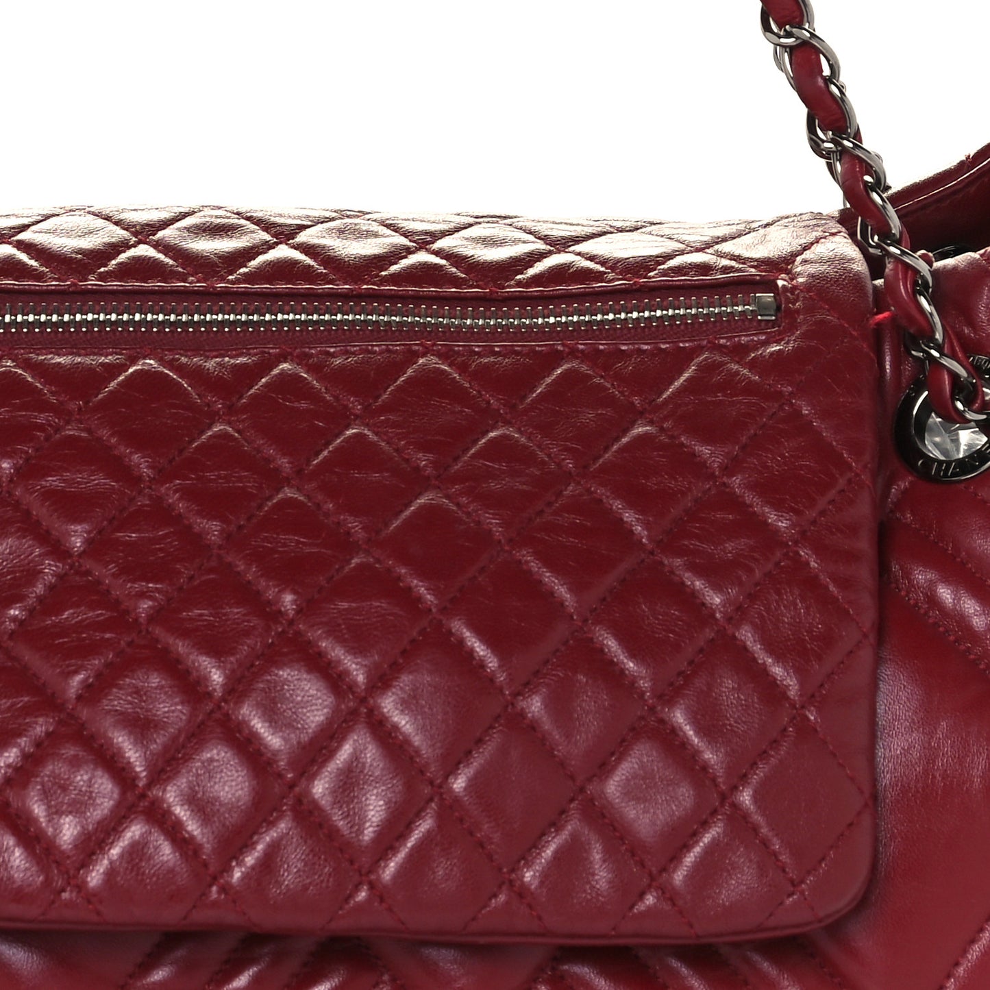 Lambskin Large In and Out Tote Red