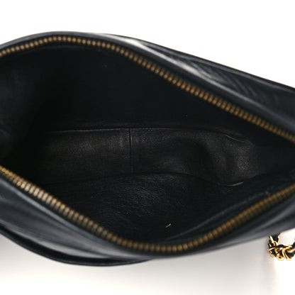 Chanel Lambskin Chevron Quilted Tassel Camera Case Black 5 of 10