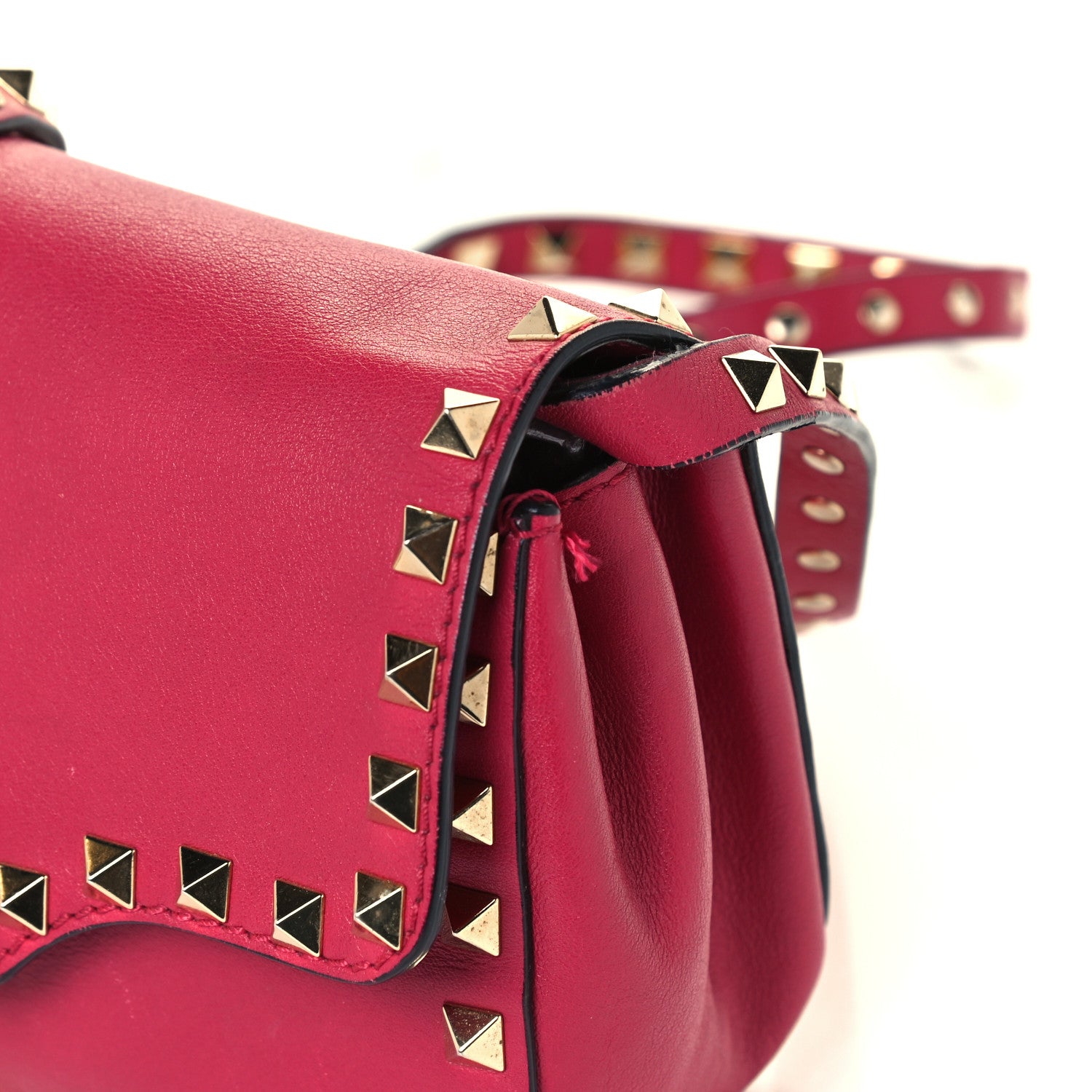 Valentino Garavani Vitello Mini Rockstud Flap Saddle Crossbody Bag Cyclamin 11 of 12