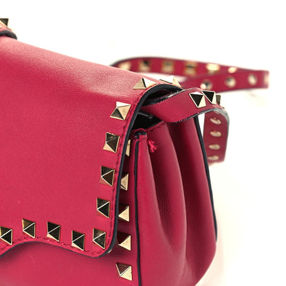 Valentino Garavani Vitello Mini Rockstud Flap Saddle Crossbody Bag Cyclamin 11 of 12