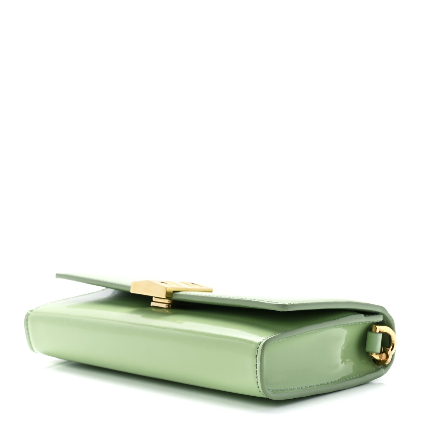 Shiny Calfskin 4G Wallet on Chain Pistachio