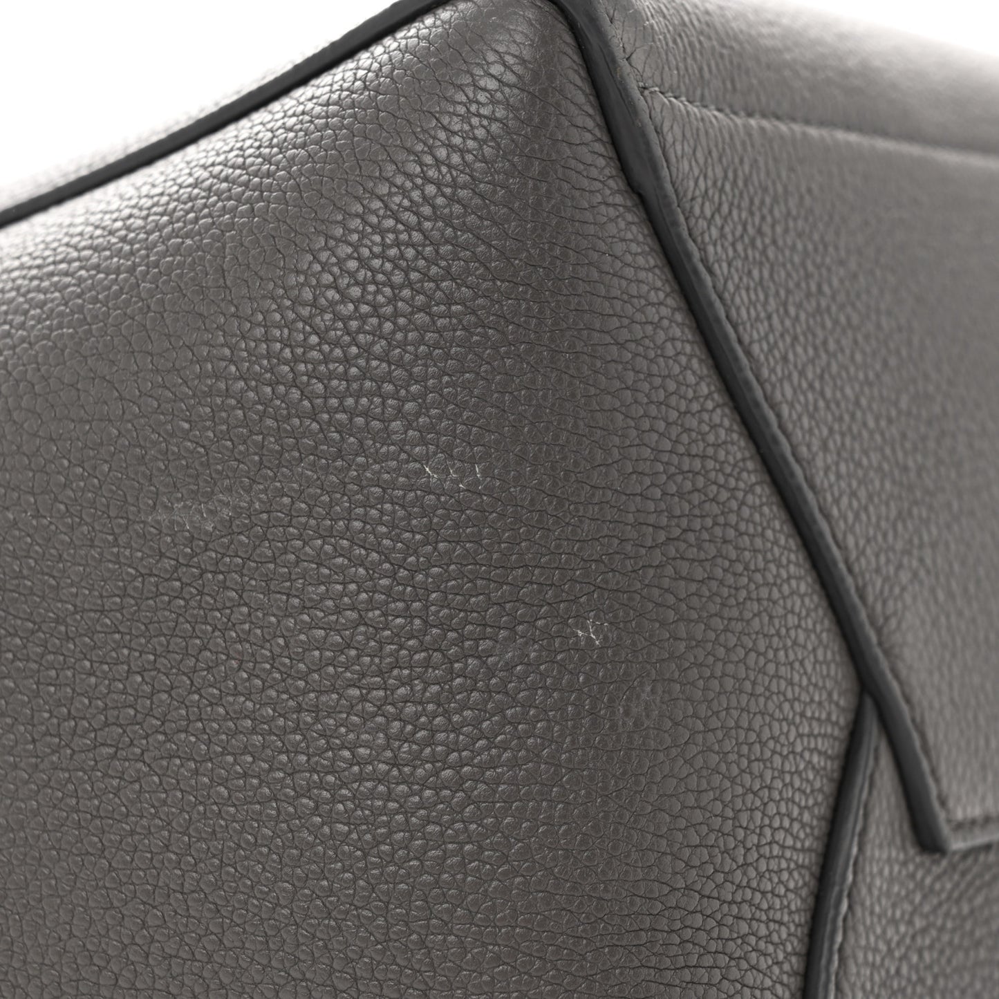 Soft Grained Calfskin Sangle Bucket Bag Grey