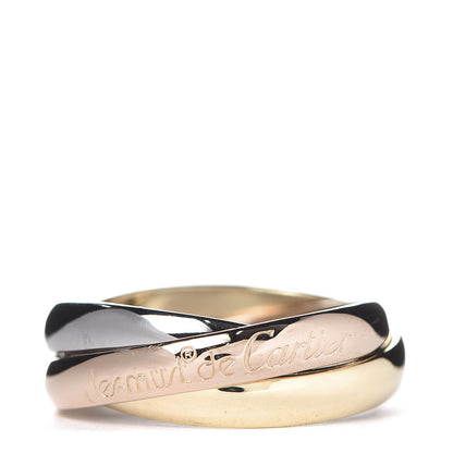 Cartier 18K Pink Yellow White Gold Classic Les Must De Trinity Ring 52 6 1 of 5