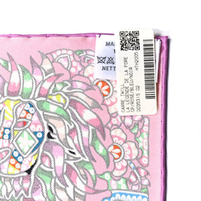 Hermes Silk La Legende de La Foret Scarf 90 Rose Bleu Black 2 of 6