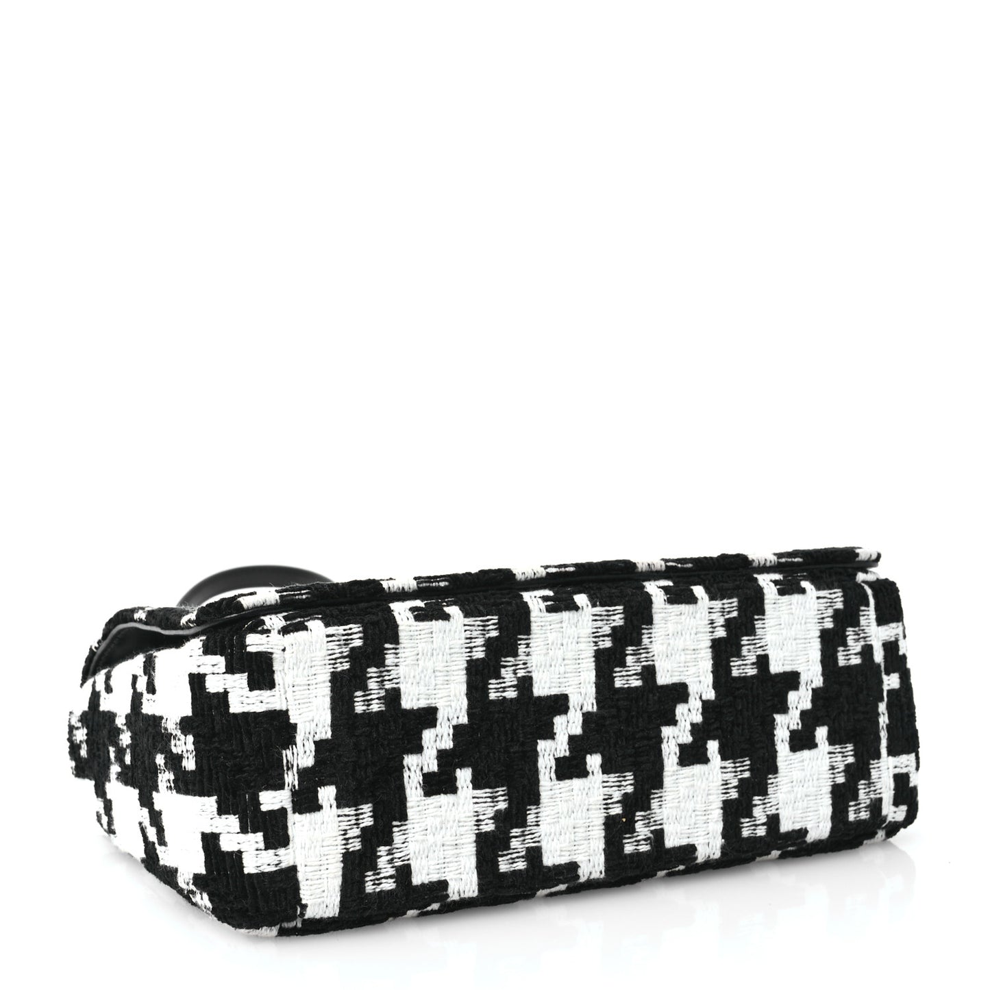 Tweed Macro Houndstooth Medium Caro Bag Black White