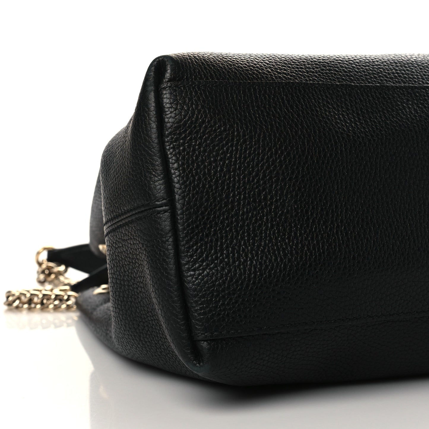 Pebbled Calfskin Medium Soho Chain Shoulder Bag Black