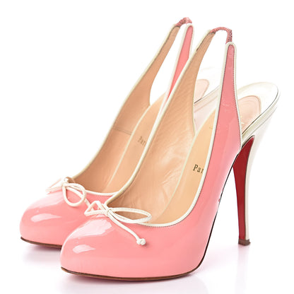 Christian Louboutin Patent Georgineta 120 Platform Slingback Pumps 40 Guimauve 3 of 10