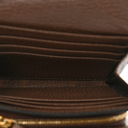Gucci GG Supreme Monogram Textured Calfskin Web Ophidia Card Case Wallet Beige Ebony New Acero 5 of 7